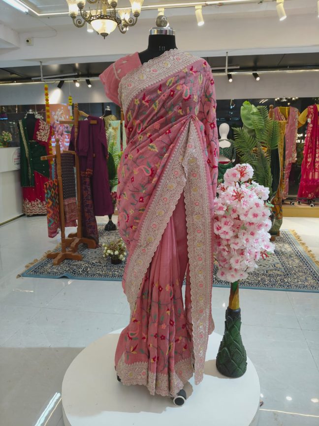 Fendi Embroidery Designer Saree